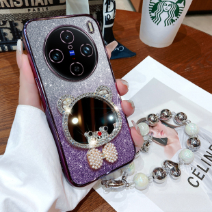 vivoX100手机壳vivo保护套X100pro硅胶镜头全包防摔vivix100软壳vovox男女pr0带镜子viovx镶钻100por创意viv0