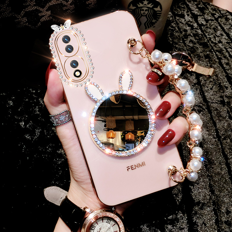 华为荣耀80硅胶创意手机壳补妆镜