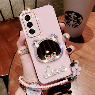 opporeno12手机壳reno12pro保护套oppo硅胶5G全包PJV110防摔PJW软壳opporeon男女125g新款0pp0带镜子por卡通