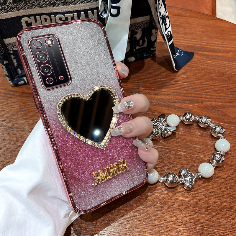 华为荣耀x10手机壳TEL一AN00a保护硅胶套honorx10max全包防摔TN透明软壳10X超薄TELAN男女ANOOa带镜子新款钻