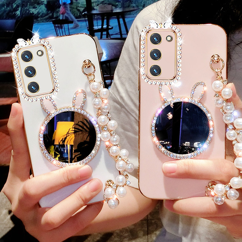 补妆镜子oppoA55硅胶软壳奢华钻