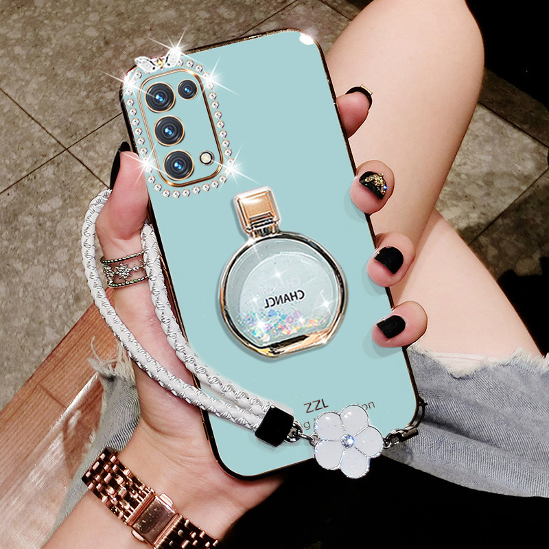 opporeno5硅胶创意手机壳带支架