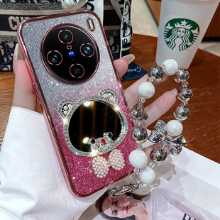 vivoX100手机壳vivo保护套X100pro硅胶V2309A全包2324防摔vivix软vovox女pr0可爱viovx带闪粉por镜子viv0卡通