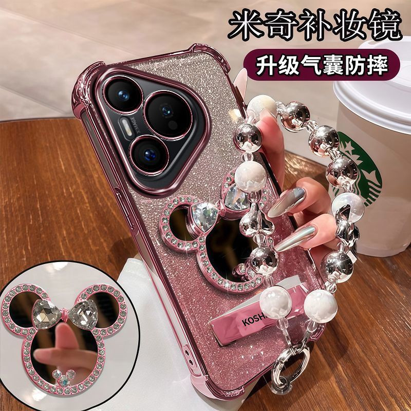 适用于华为Pura90Pro手机壳硅胶软壳MLN-AL00镜头膜全包huawei四角气囊防摔pura奢华感保护壳Pro米奇镜子支架