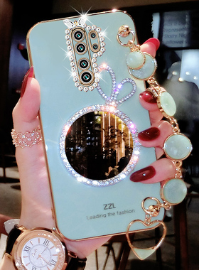 红米note8pro手机壳redminote8硅胶保护套redmi not8por补妆镜全包防摔小米noto8p磨砂软壳男女个性创意钻潮