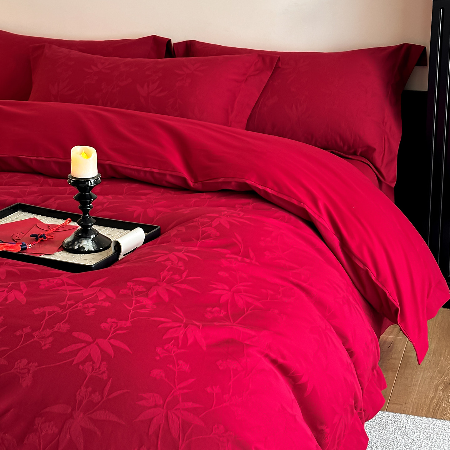 婚庆新婚结婚红色四件套婚房纯棉全棉2025新款床单被套床笠款床品