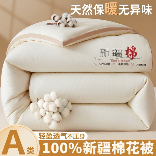 纯棉全棉新疆棉花被四季通用