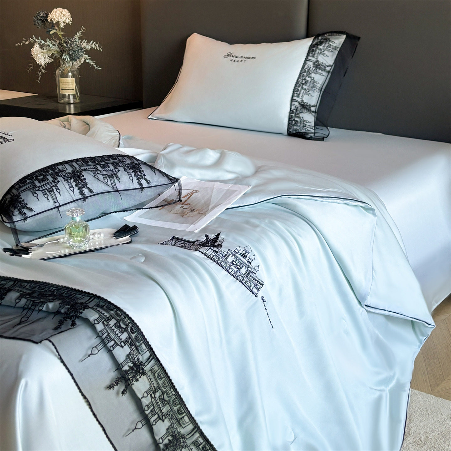 兰精天丝夏凉被四件套2026新款可机洗双人冰丝空调被薄款被子夏天