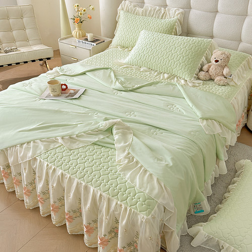 冰丝乳胶凉席四件套母婴a类2025新款夏季床裙款空调软席子可机洗