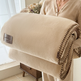 羊驼绒毛毯冬季加厚办公室午睡毯小毯子珊瑚绒沙发披肩盖毯床上用