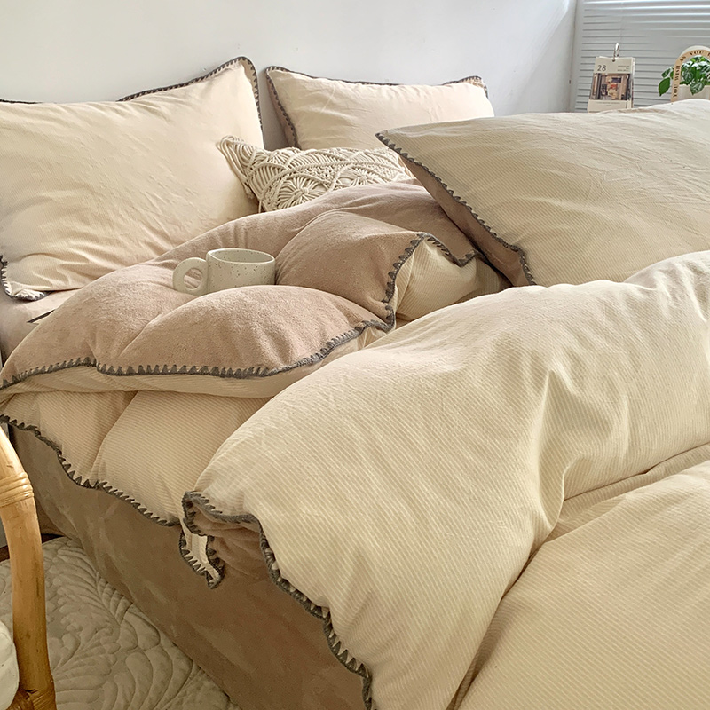 A纯棉B牛奶绒四件套床上用品