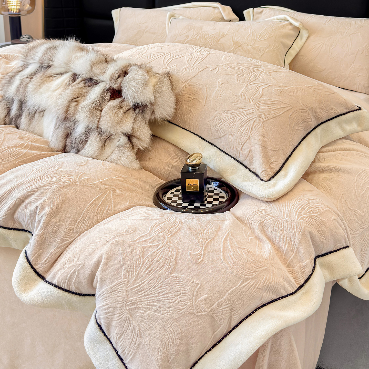 冬季牛奶绒毛绒四件套加厚保暖