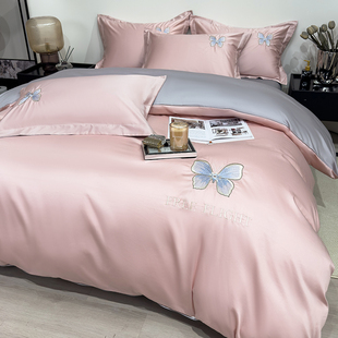 轻奢高端床上四件套纯棉100全棉2025新款裸睡床单被套床笠款床品4
