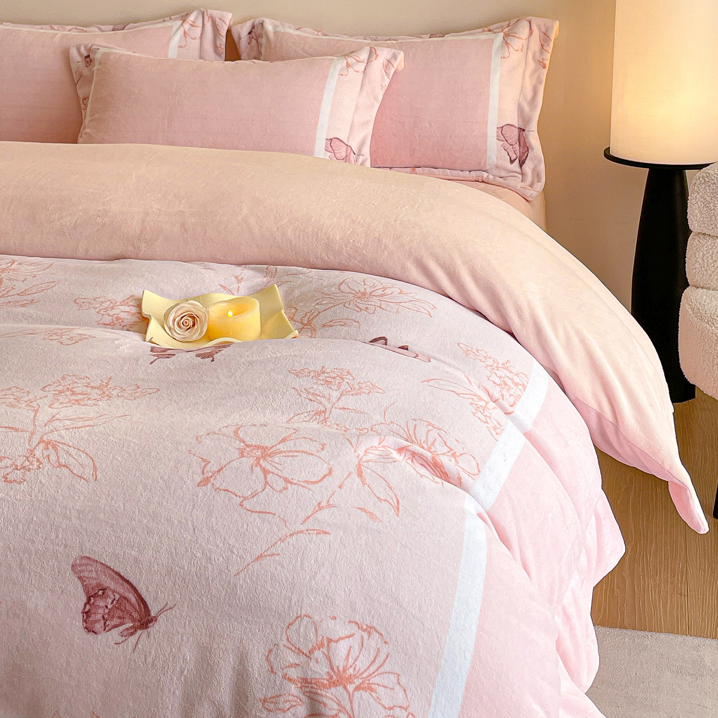 冬天珊瑚绒四件套牛奶绒加绒保暖被套毛绒双面加厚床单床笠款床品