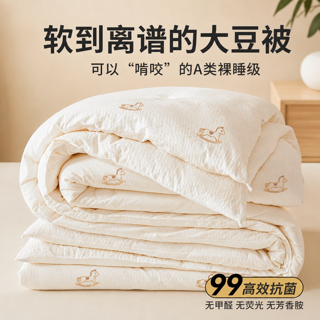 A类水洗棉大豆被保暖控温柔软