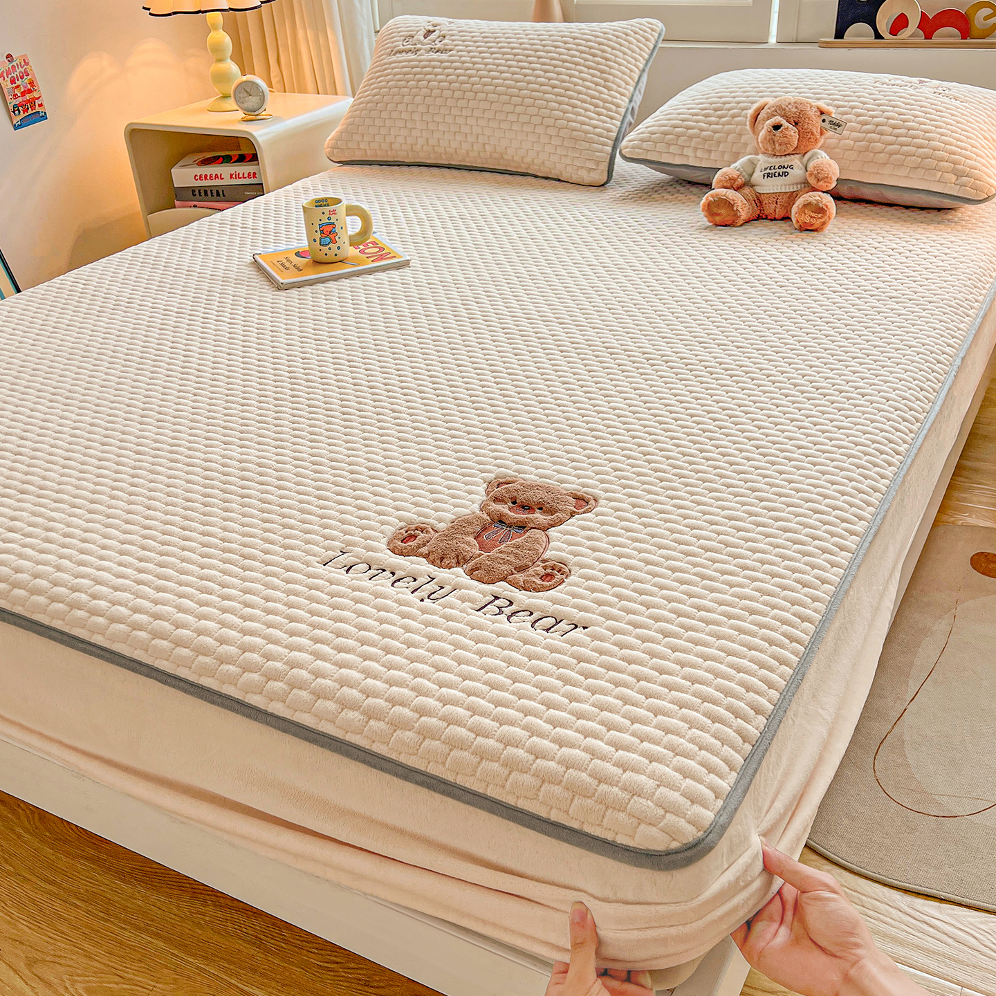 冬季新棉绒牛奶绒床笠珊瑚绒床罩