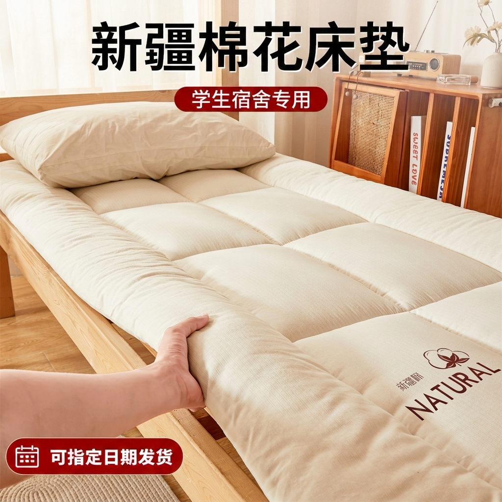 深睡新疆棉花床褥垫软糯蓬松
