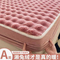 2025新款兔毛绒床笠单件秋冬季珊瑚绒牛奶绒床罩加厚床垫套保护罩