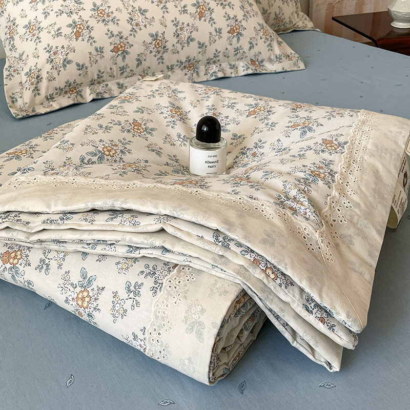 全棉空调被夏凉被100纯棉夏季可机洗被子宿舍单人学生夏被四件套