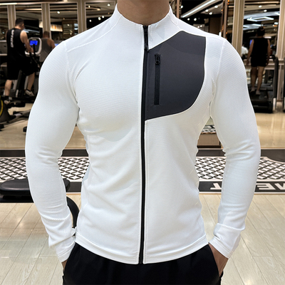 运动外套男弹力立领夹克健身服