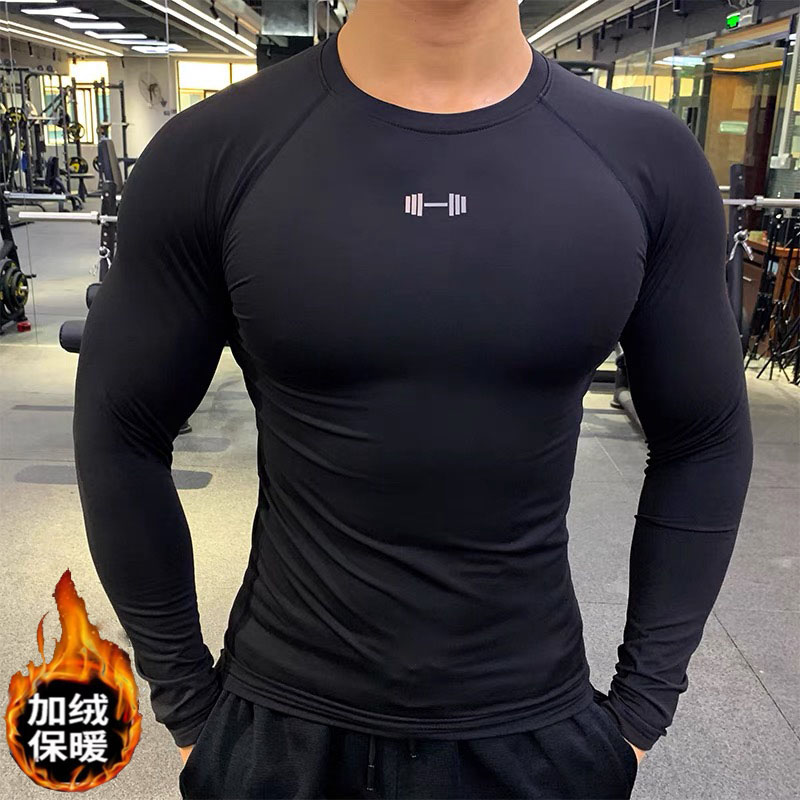 加绒保暖秋冬季训练服速干紧身衣