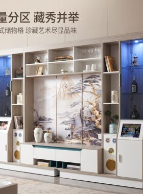简约电视柜背景墙柜组合影视墙柜