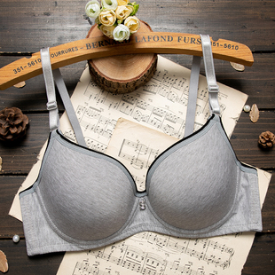 薄款有钢圈文胸内衣女小胸聚拢上托调整型光面舒适双排扣薄杯胸罩