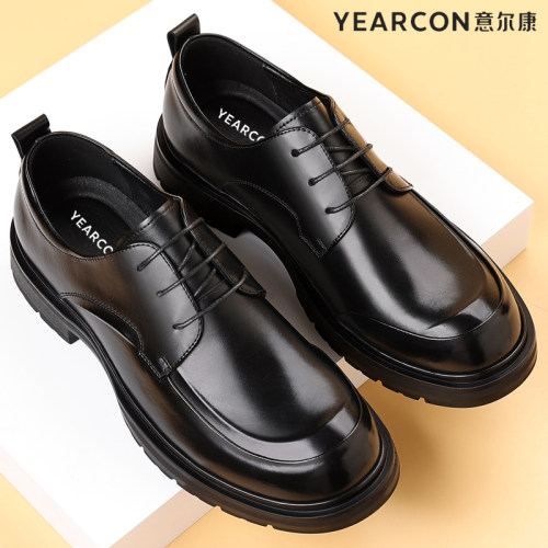 意尔康皮鞋男2025秋冬季新款男士正装商务真皮百搭英伦结婚新郎鞋