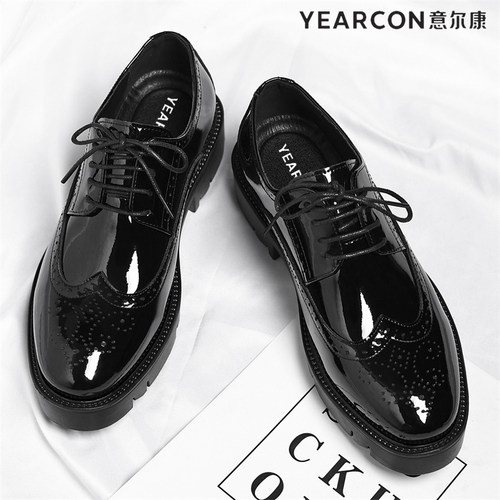 意尔康皮鞋男2026春秋季新款男士正装商务真皮百搭英伦风亮皮鞋子