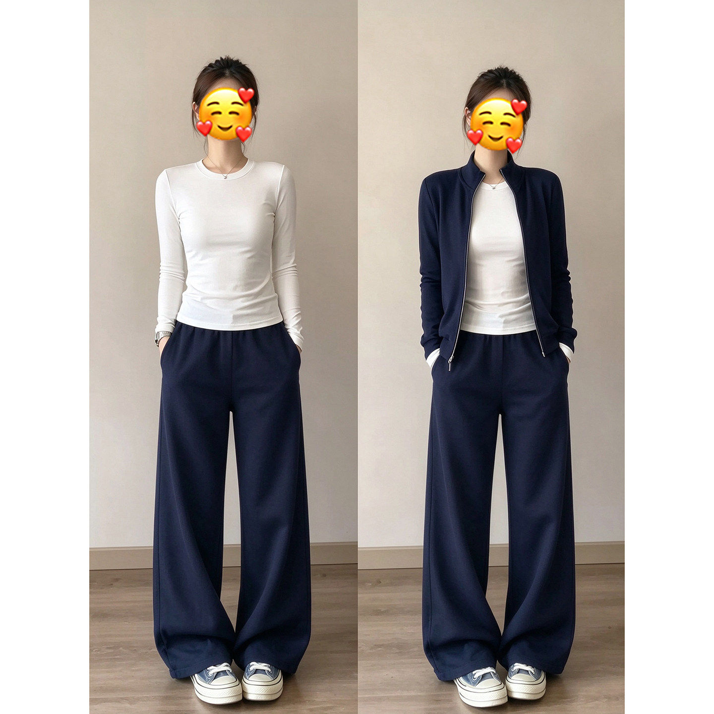 白色圆领长袖打底衫女内搭2026新款秋季正肩t恤修身上衣纯色百搭