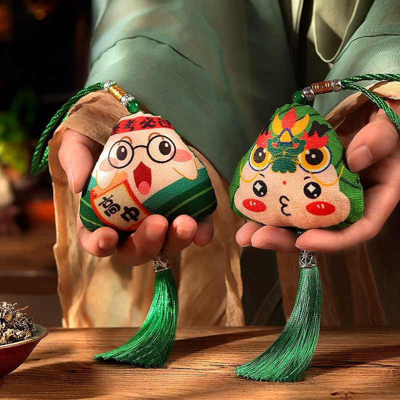 端午节香囊手工diy儿童创意卡通粽子香包材料包艾叶驱蚊装饰挂件