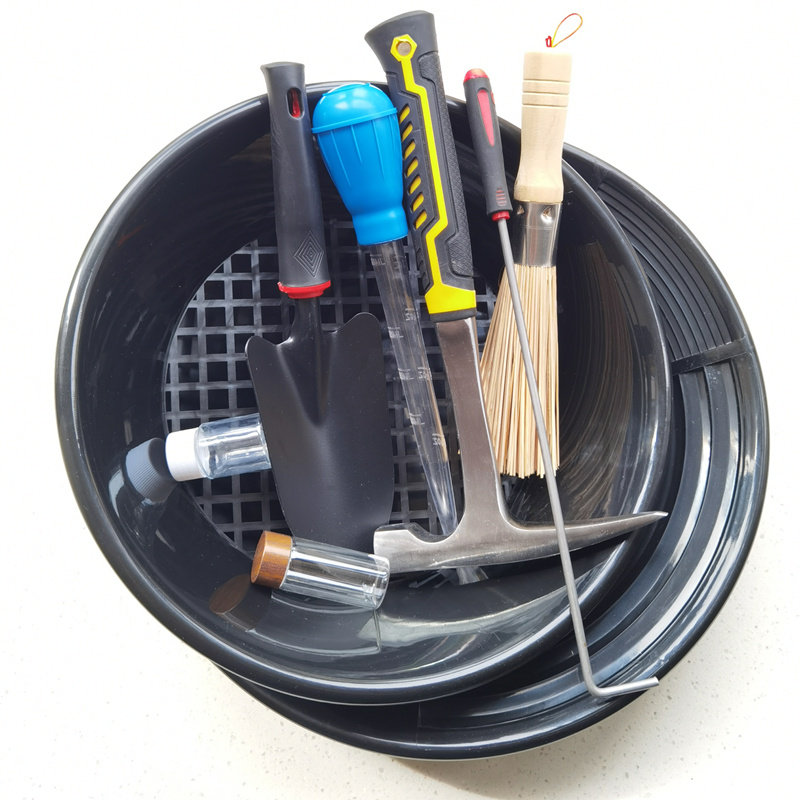 大号淘金盆38CM手摇加厚淘金盆户外淘沙金淘金盘淘金专用工具全套