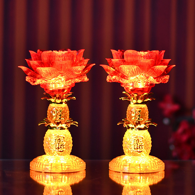 LED莲花灯长明灯供佛灯