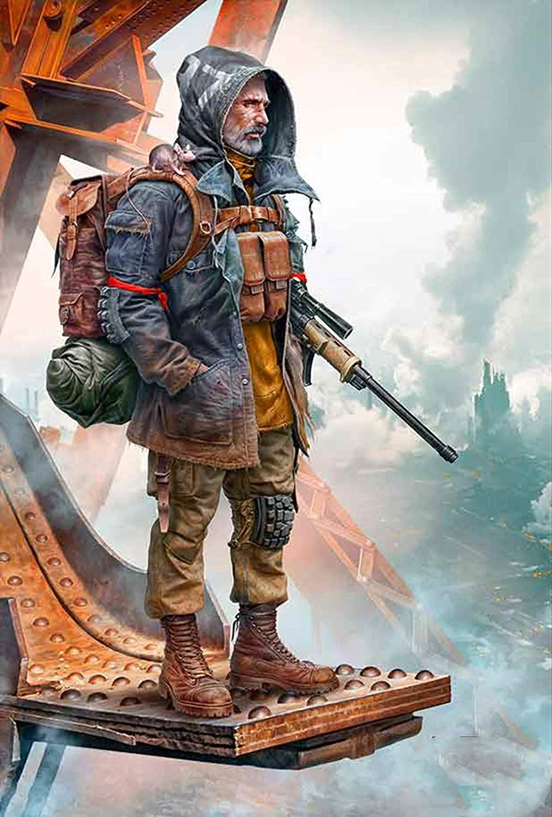 异斯模型 树脂白模1/35 沙漠之战男首领未涂装人形GK包邮现货