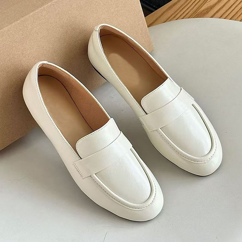真牛皮乐福鞋女平底2026春季新款