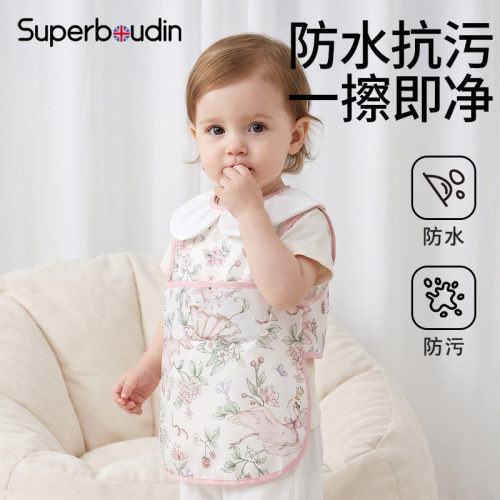 女宝宝罩衣无袖吃饭围兜儿童