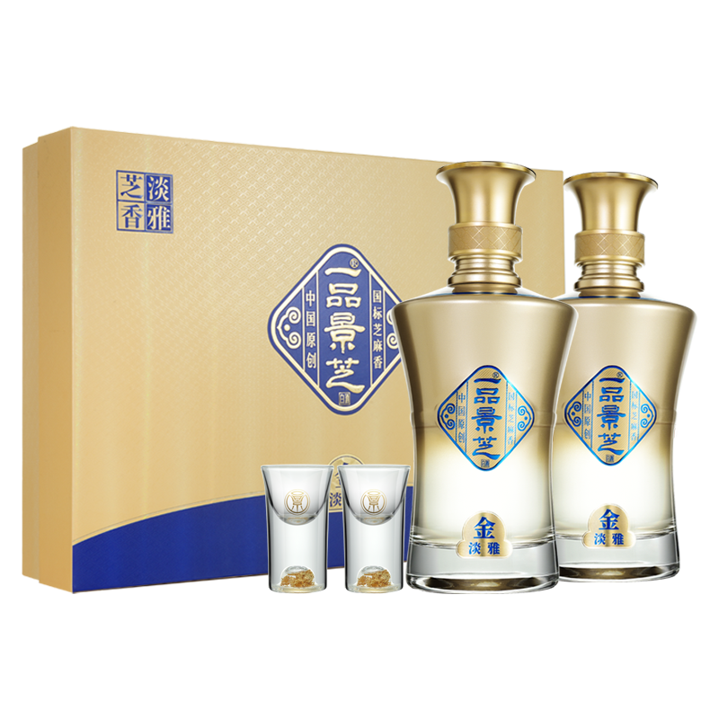 一品景芝 金淡雅 芝麻香型白酒 53度500ml*2瓶礼盒装送礼