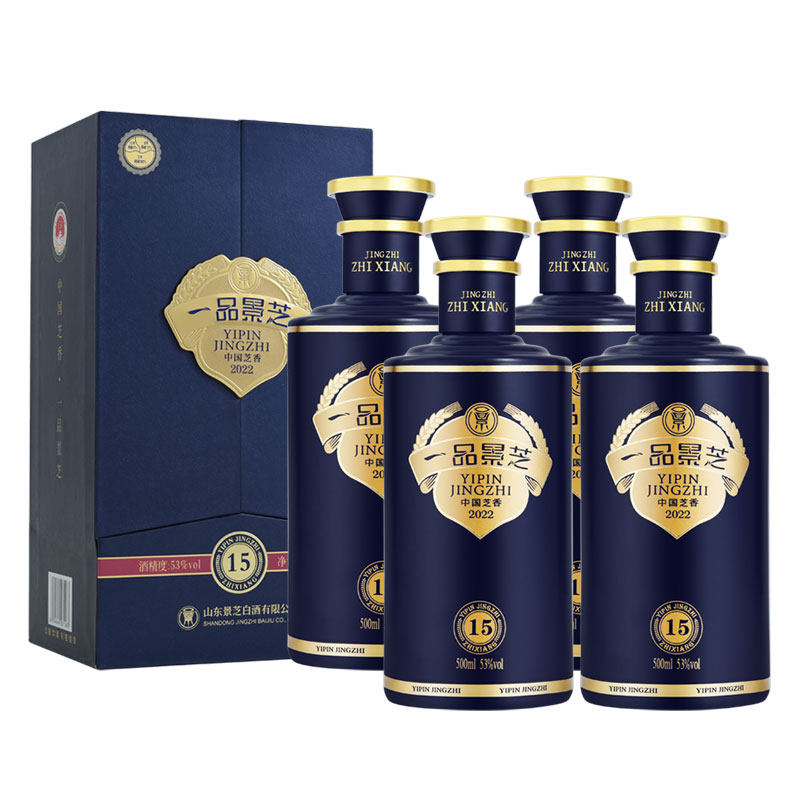 景芝 一品景芝 芝香15 芝麻香型53度白酒 500ml*4瓶整箱高端送礼