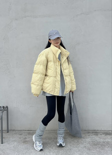 71093 韩系立领宽松口袋保暖羽绒服外套 LHHH LILY 冬上新