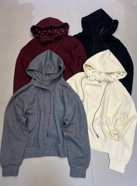 【MICMIC】波点内衬连帽卫衣  5155#  LSL