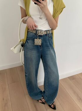 A+AIJIA-26年春款韩系百搭高腰显瘦直筒牛仔裤66025