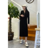 Демисезонное платье, утепленная толстовка с капюшоном, длинная юбка, яркий броский стиль