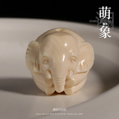 潮世代猛犸象牙雕刻小萌象大象圆珠隔珠金刚星月菩提手串diy配饰