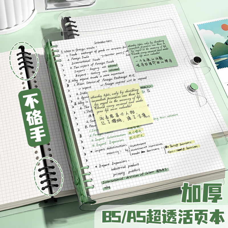 【全网低价】透明活页网格笔记本