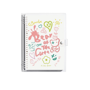 透明涂鸦渐变活页笔记本本子B5初中高中生专用软皮可拆卸考研大学生A5高颜值不硌手加厚错题线圈本记事本简约