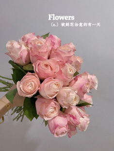 (凯瑟琳)稀有品牌基地玫瑰颜色粉嫩花头大家庭水养鲜切花真花