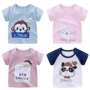 Mùa hè bé áo thun ngắn tay trẻ em Cotton bé nửa tay áo bé trai trẻ em quần áo trẻ em bé gái mùa hè 3 - Áo thun ao thun coc tay be trai