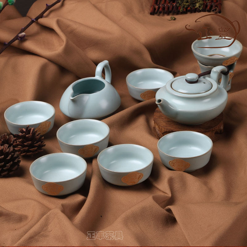 正品台湾恒缘高端汝窑汝瓷茶具套装茶壶茶杯送礼佳品高档礼盒包邮