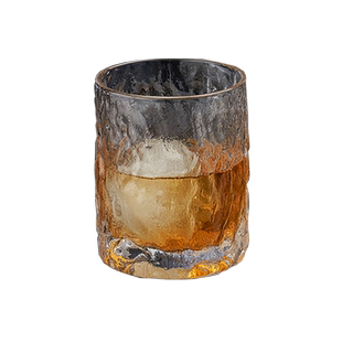 收藏手作 日式锤纹洋酒杯威士忌酒杯家用冰川啤酒杯冰冻玻璃杯子