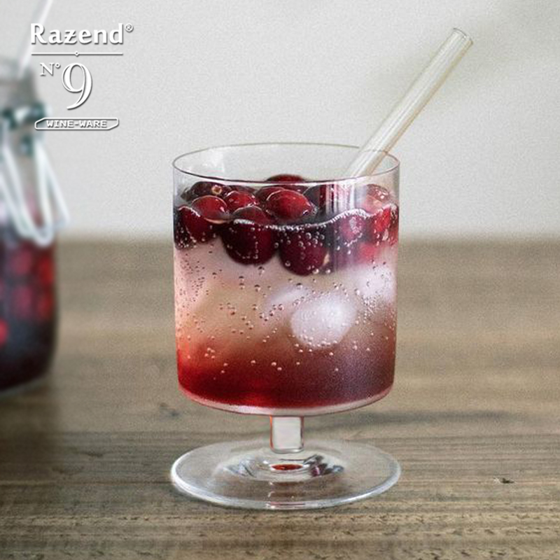 小众设计高脚玻璃茶杯水杯子